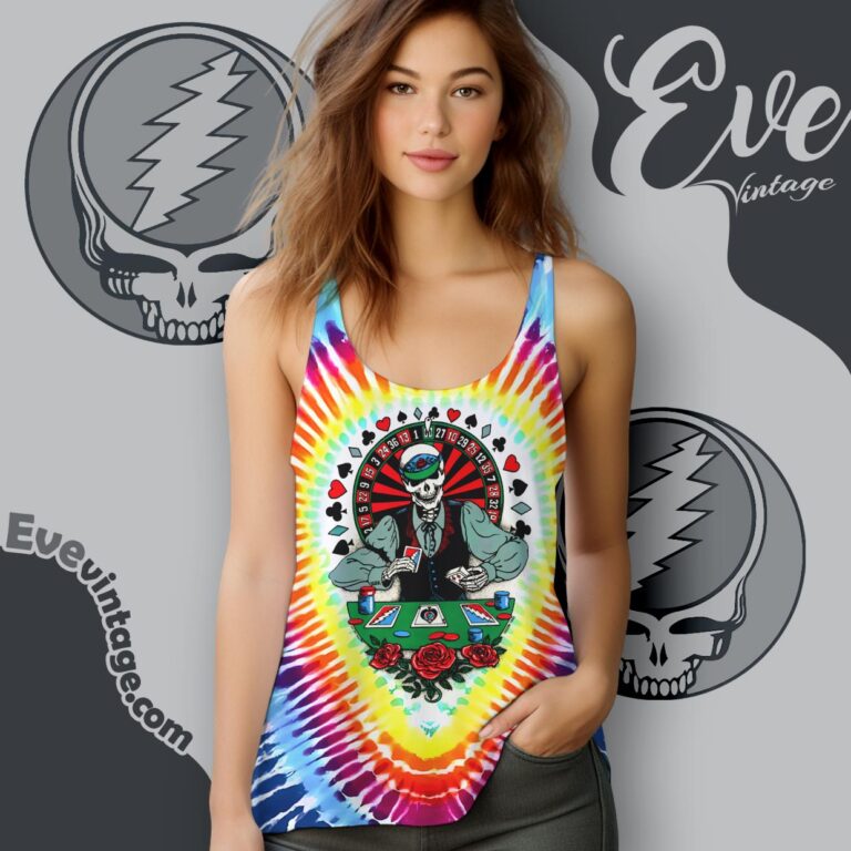 Grateful Dead Las Vegas 1991 Casino Tie dye Racerback Tank Top Grateful Dead Las Vegas 1991 Casino Tie dye Racerback Tank Top