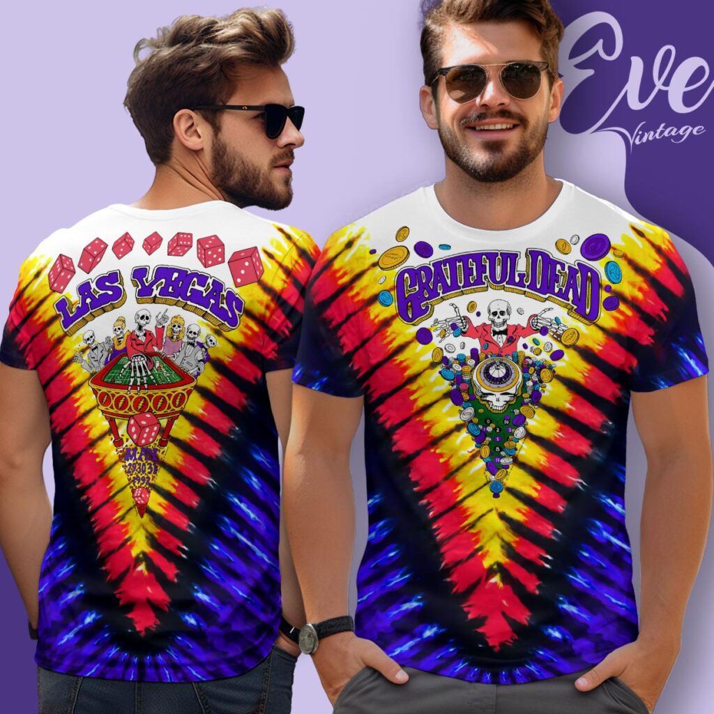 Grateful Dead Las Vegas 1992 Sam Boyd Silver Bowl Tie-dye Shirt