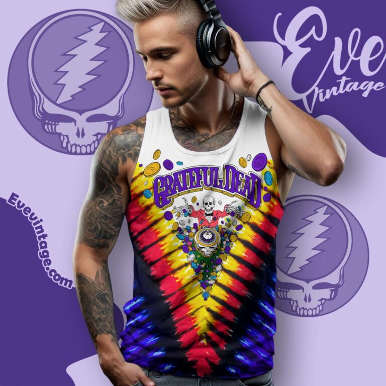Grateful Dead Las Vegas 1992 Sam Boyd Silver Bowl Tie dye Tank Top Racerback Grateful Dead Las Vegas 1992 Sam Boyd Silver Bowl Tie dye Tank Top Racerback