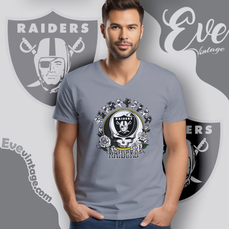 Grateful Dead Las Vegas Raiders Roses Dancing Bears Shirt V Neck TShirt Grateful Dead Las Vegas Raiders Roses Dancing Bears Shirt V Neck TShirt