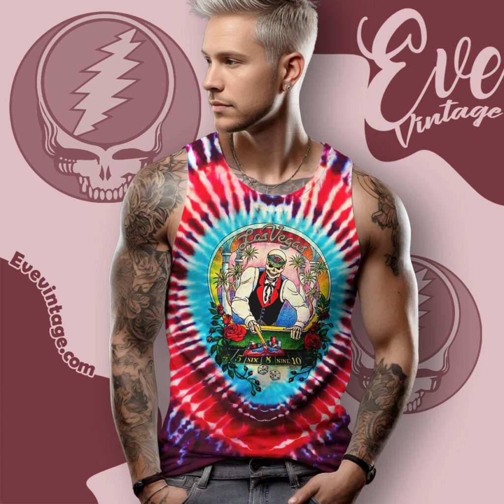 Grateful Dead Las Vegas Silver State Nevada 1992 Tie dye Tank Top Racerback