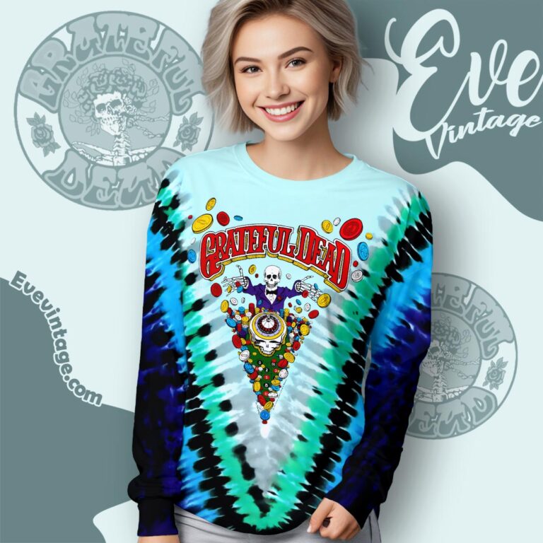 Grateful Dead Las Vegas Tour 1991 Casino Poker Chips Dice Gd Tie dye Shirt Long Sleeve Tee Grateful Dead Las Vegas Tour 1991 Casino Poker Chips Dice Gd Tie dye Shirt Long Sleeve Tee