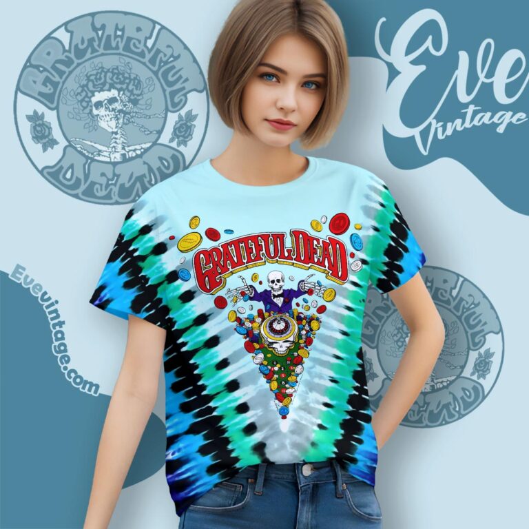 Grateful Dead Las Vegas Tour 1991 Casino Poker Chips Dice Gd Tie dye Shirt Women T shirt Grateful Dead Las Vegas Tour 1991 Casino Poker Chips Dice Gd Tie dye Shirt Women T shirt