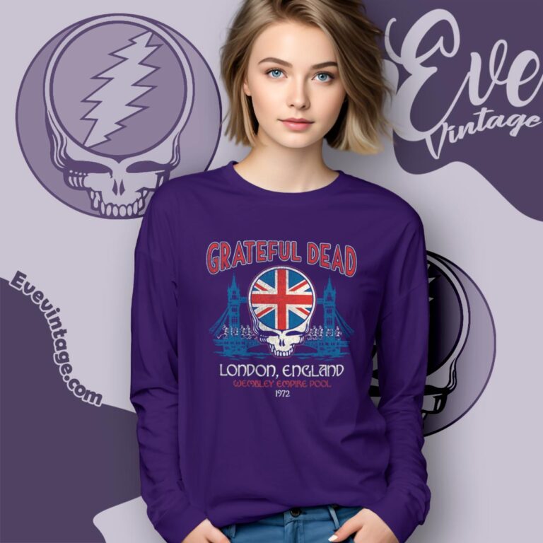 Grateful Dead London 1972 Wembley Empire Pool Shirt Long Sleeve Tee Grateful Dead London 1972 Wembley Empire Pool Shirt Long Sleeve Tee