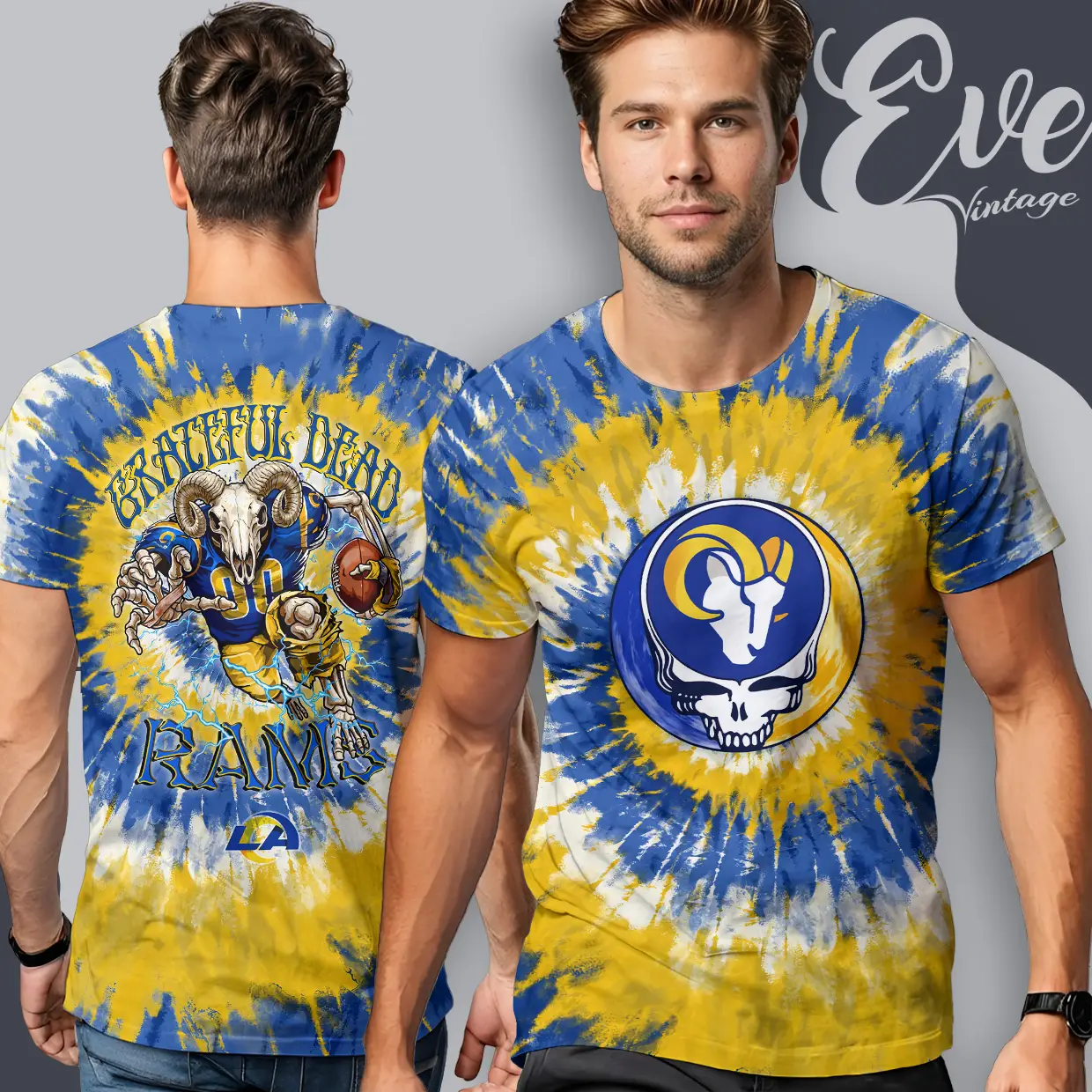 Grateful Dead Los Angeles Rams Stealie Tie Dye T shirt Grateful Dead Los Angeles Rams Stealie Tie Dye T shirt