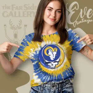 Grateful Dead Los Angeles Rams Stealie Tie Dye Women T shirt