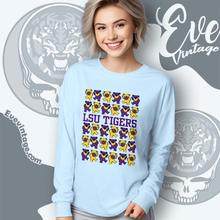 Grateful Dead Lsu Tigers Stacked Dancing Bears Shirt Long Sleeve Tee Grateful Dead Lsu Tigers Stacked Dancing Bears Shirt Long Sleeve Tee