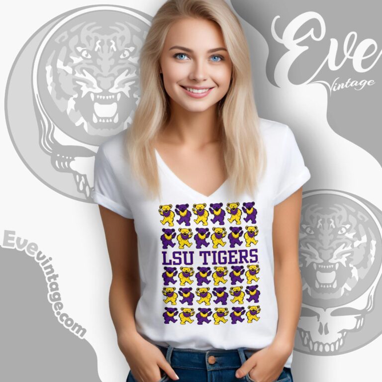Grateful Dead Lsu Tigers Stacked Dancing Bears Shirt V Neck TShirt Grateful Dead Lsu Tigers Stacked Dancing Bears Shirt V Neck TShirt