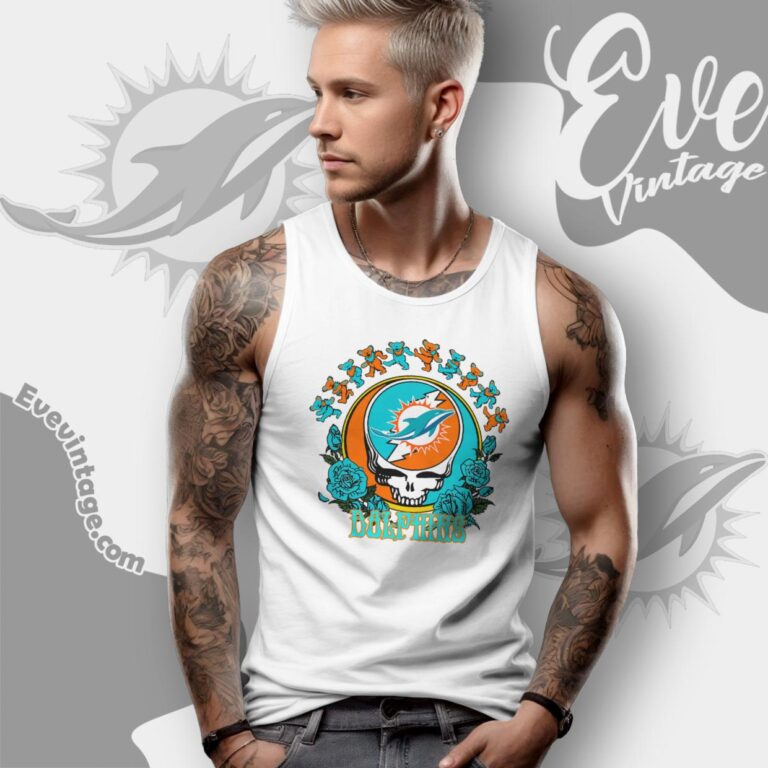 Grateful Dead Miami Dolphins Roses Dancing Bears Shirt Tank Top Racerback Grateful Dead Miami Dolphins Roses Dancing Bears Shirt Tank Top Racerback