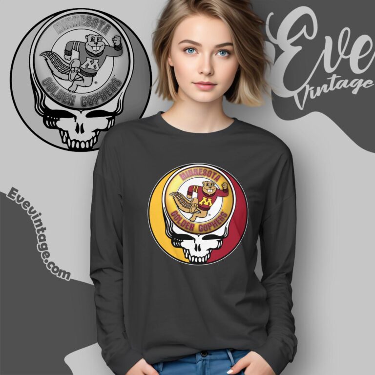 Grateful Dead Minnesota Golden Gophers Steal Your Face Stealie Shirt Long Sleeve Tee Grateful Dead Minnesota Golden Gophers Steal Your Face Stealie Shirt Long Sleeve Tee
