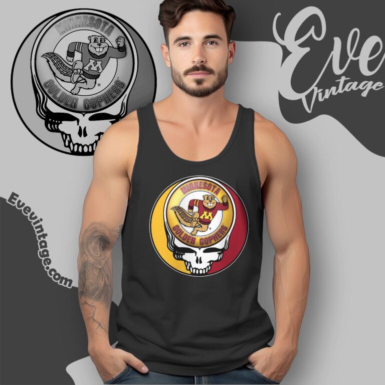 Grateful Dead Minnesota Golden Gophers Steal Your Face Stealie Shirt Tank Top Racerback Grateful Dead Minnesota Golden Gophers Steal Your Face Stealie Shirt Tank Top Racerback