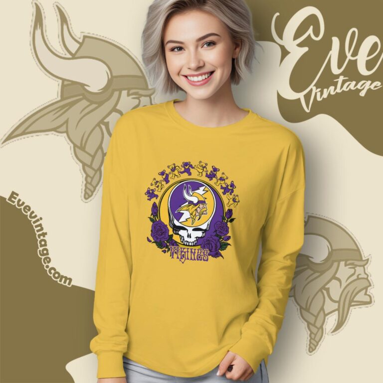 Grateful Dead Minnesota Vikings Roses Dancing Bears Shirt Long Sleeve Tee Grateful Dead Minnesota Vikings Roses Dancing Bears Shirt Long Sleeve Tee