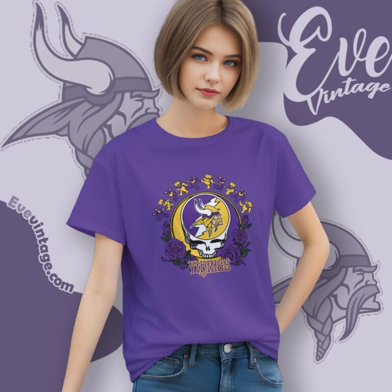 Grateful Dead Minnesota Vikings Roses Dancing Bears Shirt Women T Shirt Grateful Dead Minnesota Vikings Roses Dancing Bears Shirt Women T Shirt