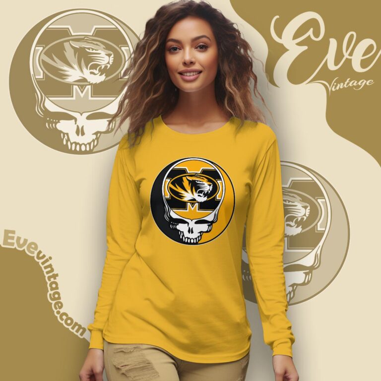 Grateful Dead Missouri Tigers Steal Your Face Stealie Shirt Long Sleeve Tee Grateful Dead Missouri Tigers Steal Your Face Stealie Shirt Long Sleeve Tee