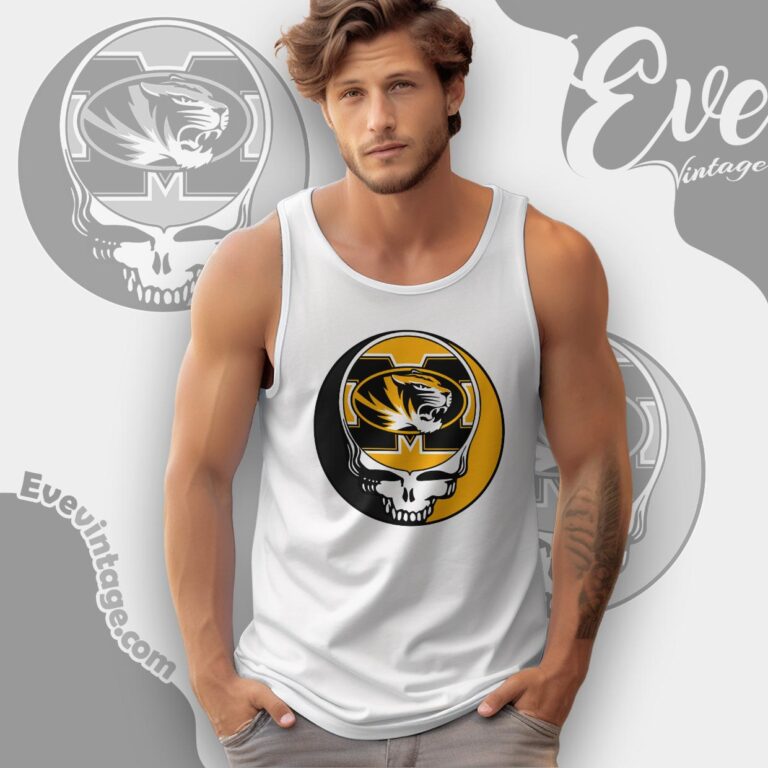 Grateful Dead Missouri Tigers Steal Your Face Stealie Shirt Tank Top Racerback Grateful Dead Missouri Tigers Steal Your Face Stealie Shirt Tank Top Racerback