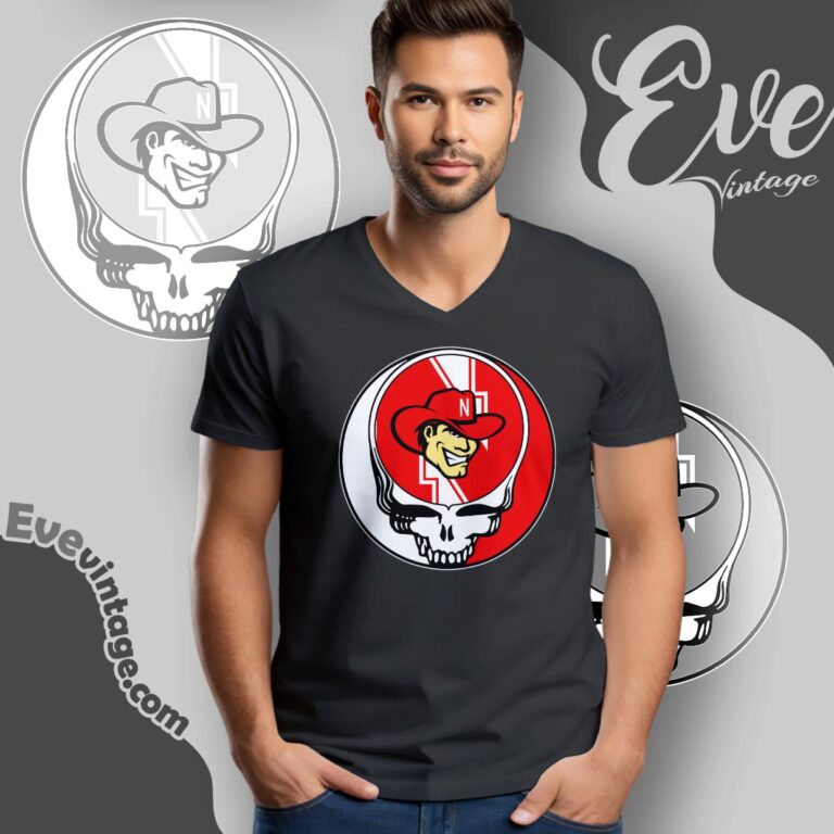 Grateful Dead Nebraska Cornhuskers Steal Your Face Stealie Shirt V Neck TShirt Grateful Dead Nebraska Cornhuskers Steal Your Face Stealie Shirt V Neck TShirt