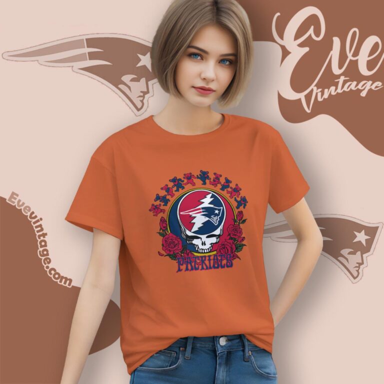 Grateful Dead New England Patriots Roses Dancing Bears Shirt Women T Shirt Grateful Dead New England Patriots Roses Dancing Bears Shirt Women T Shirt