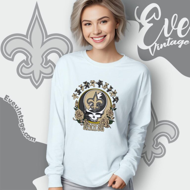 Grateful Dead New Orleans Saints Roses Dancing Bears Shirt Long Sleeve Tee Grateful Dead New Orleans Saints Roses Dancing Bears Shirt Long Sleeve Tee