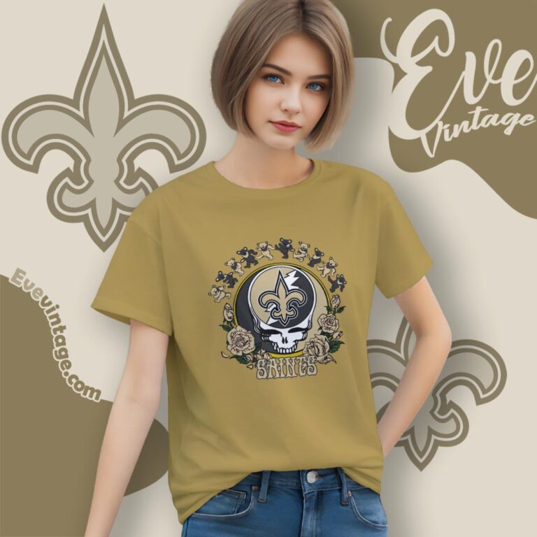 Grateful Dead New Orleans Saints Roses Dancing Bears Shirt Women T Shirt Grateful Dead New Orleans Saints Roses Dancing Bears Shirt Women T Shirt