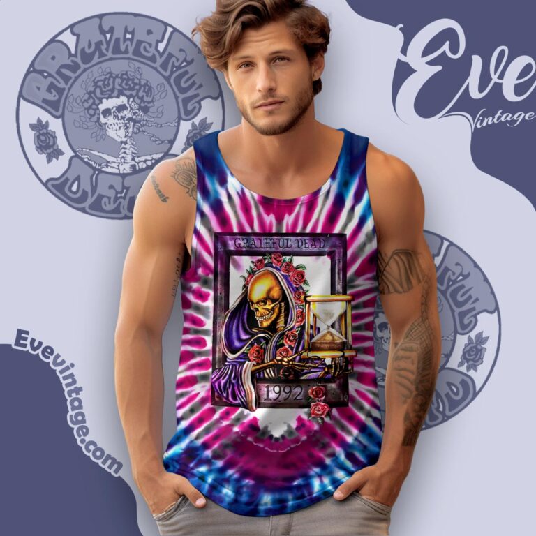 Grateful Dead New Year Eve 1992 Tie dye Tank Top Racerback Grateful Dead New Year Eve 1992 Tie dye Tank Top Racerback
