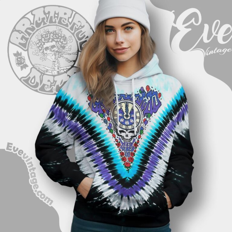 Grateful Dead New Years Eve Tour 1991 Midnight Hour Tie dye Hoodie Grateful Dead New Years Eve Tour 1991 Midnight Hour Tie dye Hoodie