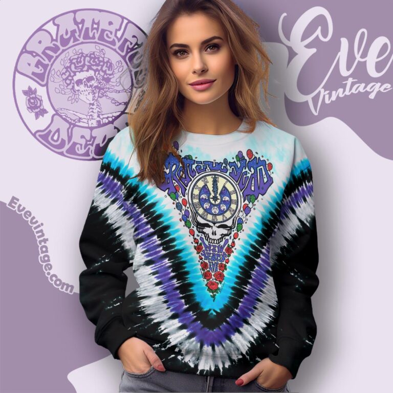 Grateful Dead New Years Eve Tour 1991 Midnight Hour Tie dye Sweatshirt Grateful Dead New Years Eve Tour 1991 Midnight Hour Tie dye Sweatshirt
