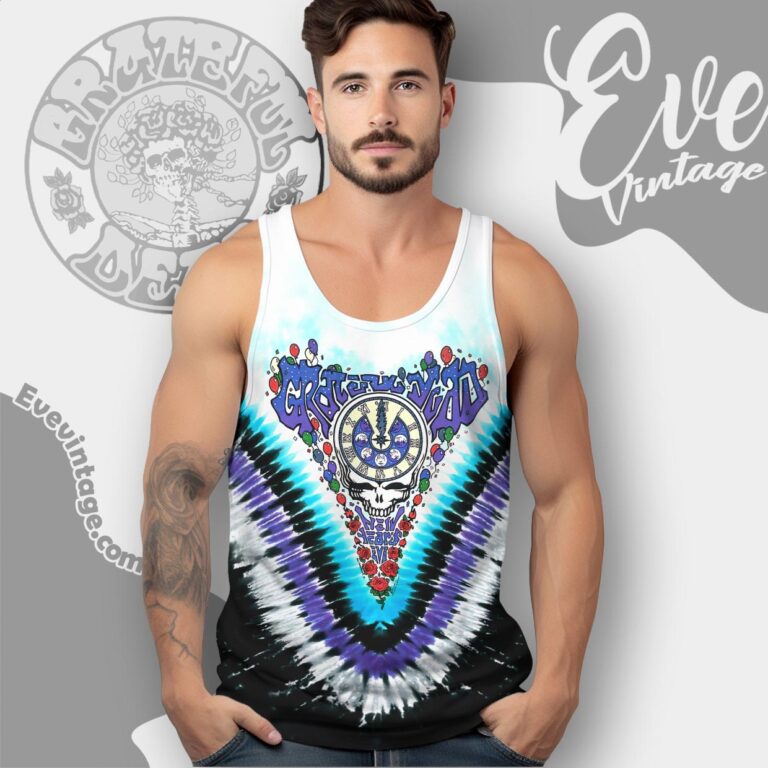 Grateful Dead New Years Eve Tour 1991 Midnight Hour Tie dye Tank top Grateful Dead New Years Eve Tour 1991 Midnight Hour Tie dye Tank top
