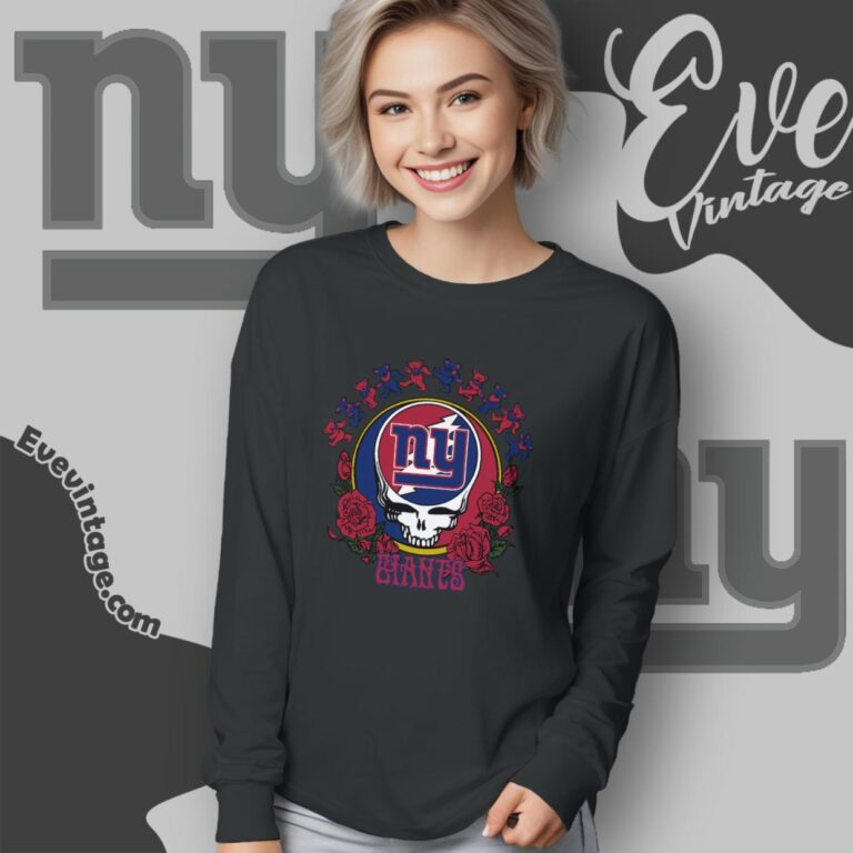 Grateful Dead New York Giants Roses Dancing Bears Shirt Long Sleeve Tee Grateful Dead New York Giants Roses Dancing Bears Shirt Long Sleeve Tee