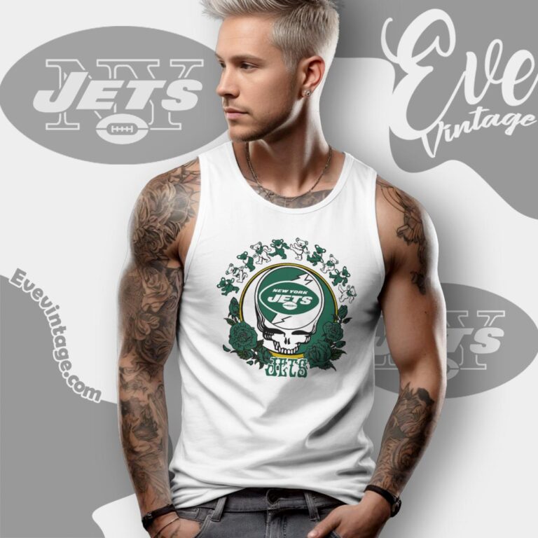 Grateful Dead New York Jets Roses Dancing Bears Shirt Tank Top Racerback Grateful Dead New York Jets Roses Dancing Bears Shirt Tank Top Racerback