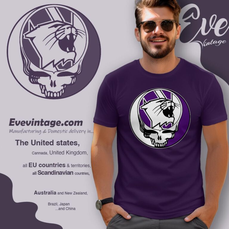 Grateful Dead Northwestern Wildcats Steal Your Face Stealie Shirt T shirt Grateful Dead Northwestern Wildcats Steal Your Face Stealie Shirt T shirt