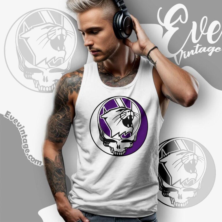 Grateful Dead Northwestern Wildcats Steal Your Face Stealie Shirt Tank Top Racerback Grateful Dead Northwestern Wildcats Steal Your Face Stealie Shirt Tank Top Racerback