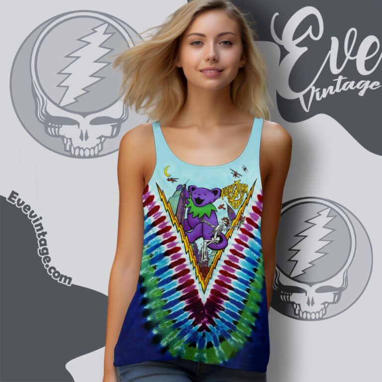 Grateful Dead Ny City 1993 Dancing In The Streets Tie dye Tank Top Racerback Grateful Dead Ny City 1993 Dancing In The Streets Tie dye Tank Top Racerback