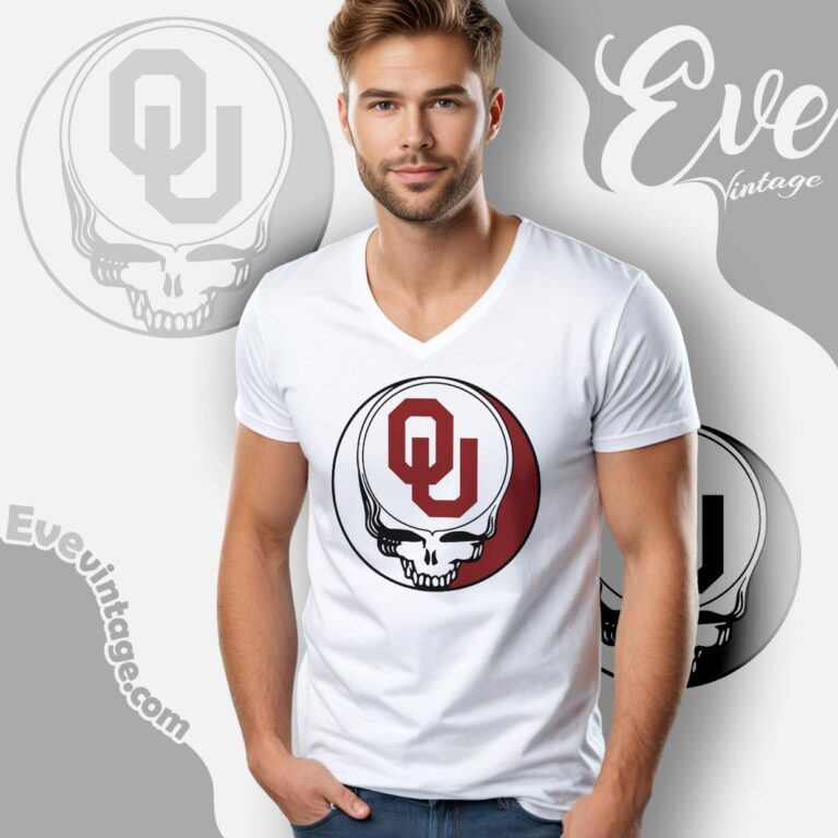 Grateful Dead Oklahoma Sooners Steal Your Face Stealie Shirt V Neck TShirt Grateful Dead Oklahoma Sooners Steal Your Face Stealie Shirt V Neck TShirt
