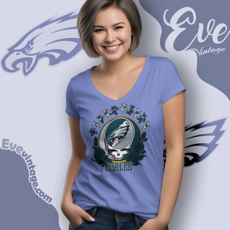 Grateful Dead Philadelphia Eagles Roses Dancing Bears Shirt V Neck TShirt Grateful Dead Philadelphia Eagles Roses Dancing Bears Shirt V Neck TShirt
