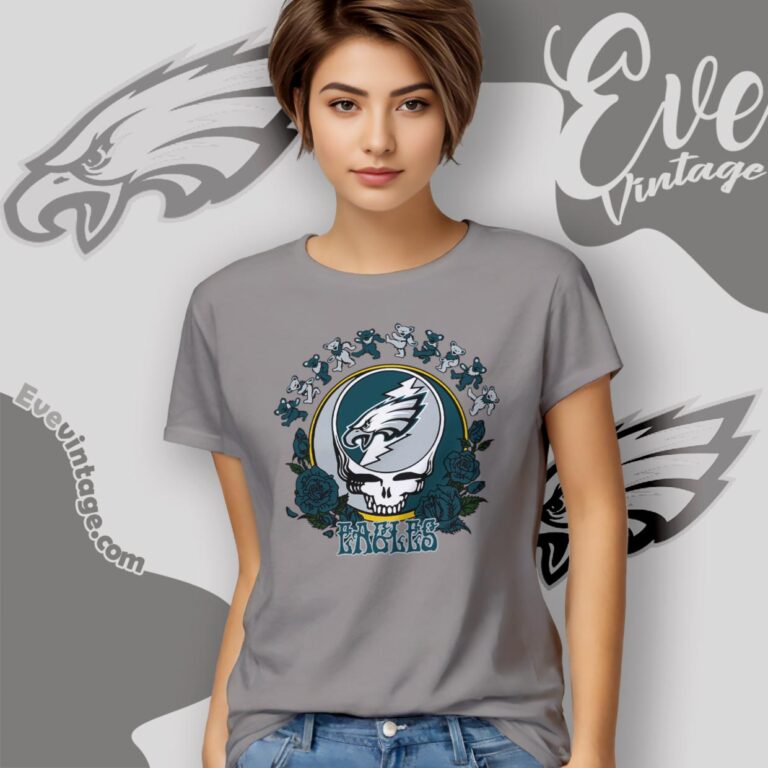 Grateful Dead Philadelphia Eagles Roses Dancing Bears Shirt Women T Shirt Grateful Dead Philadelphia Eagles Roses Dancing Bears Shirt Women T Shirt