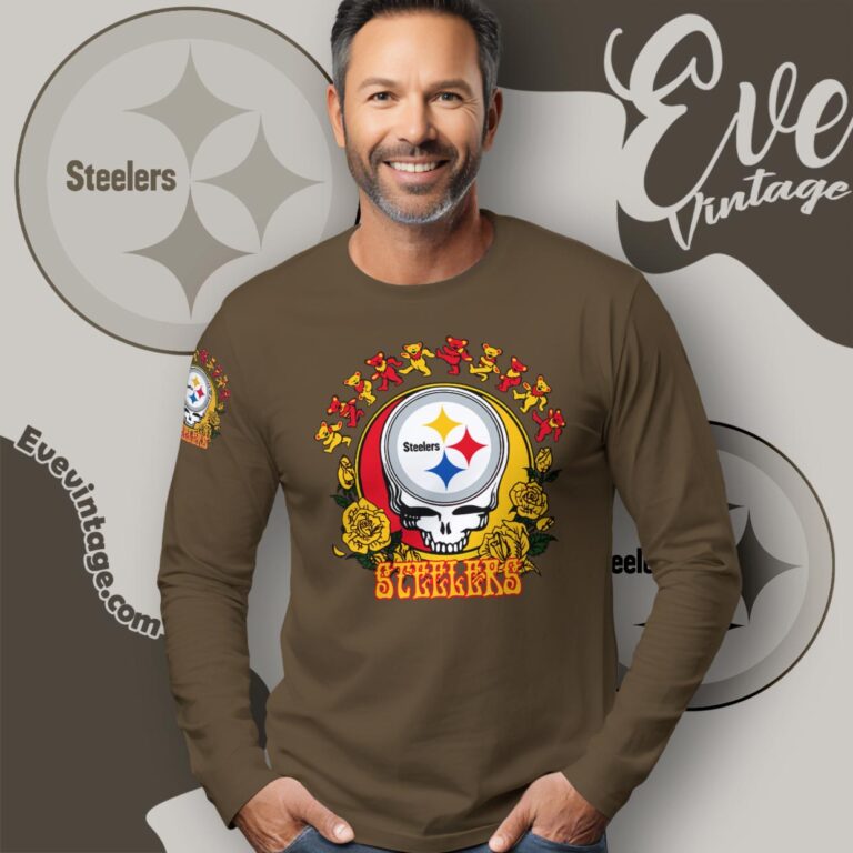 Grateful Dead Pittsburgh Steelers Roses Dancing Bears Shirt Long Sleeve Tee Grateful Dead Pittsburgh Steelers Roses Dancing Bears Shirt Long Sleeve Tee