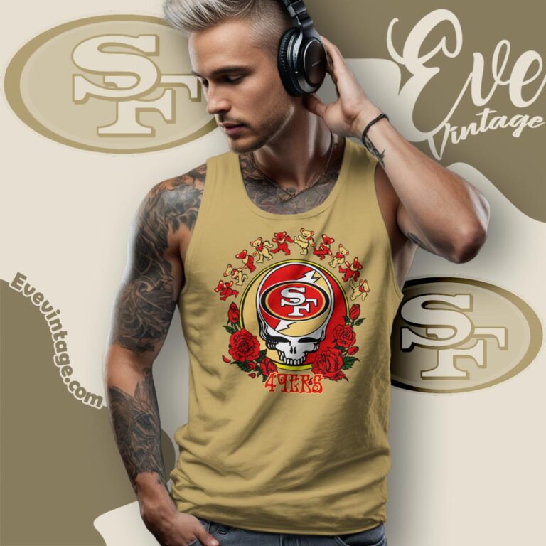 Grateful Dead San Francisco 49ers Roses Dancing Bears Shirt Tank Top Racerback Grateful Dead San Francisco 49ers Roses Dancing Bears Shirt Tank Top Racerback