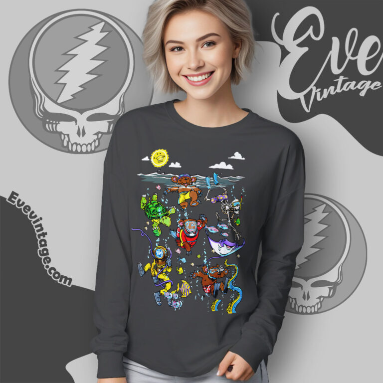 Grateful Dead Sea Swimming Summer Shirt Funny Character Long Sleeve Tee Grateful Dead Sea Swimming Summer Shirt Funny Character Long Sleeve Tee