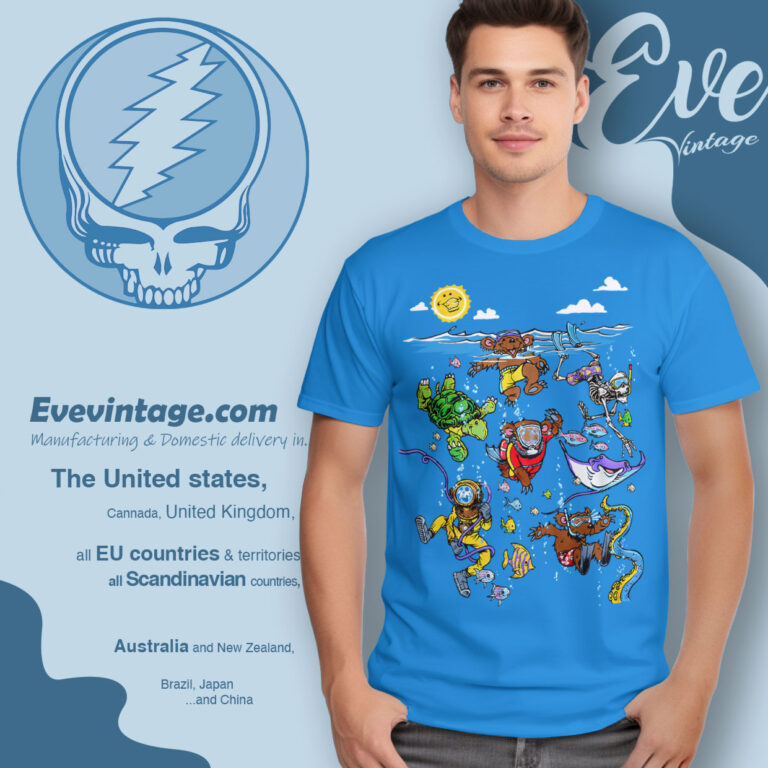 Grateful Dead Sea Swimming Summer Shirt Funny Character T Shirt Grateful Dead Sea Swimming Summer Shirt Funny Character T Shirt