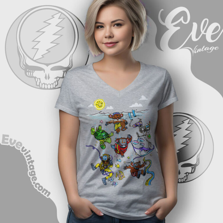 Grateful Dead Sea Swimming Summer Shirt Funny Character V Neck TShirt Grateful Dead Sea Swimming Summer Shirt Funny Character V Neck TShirt