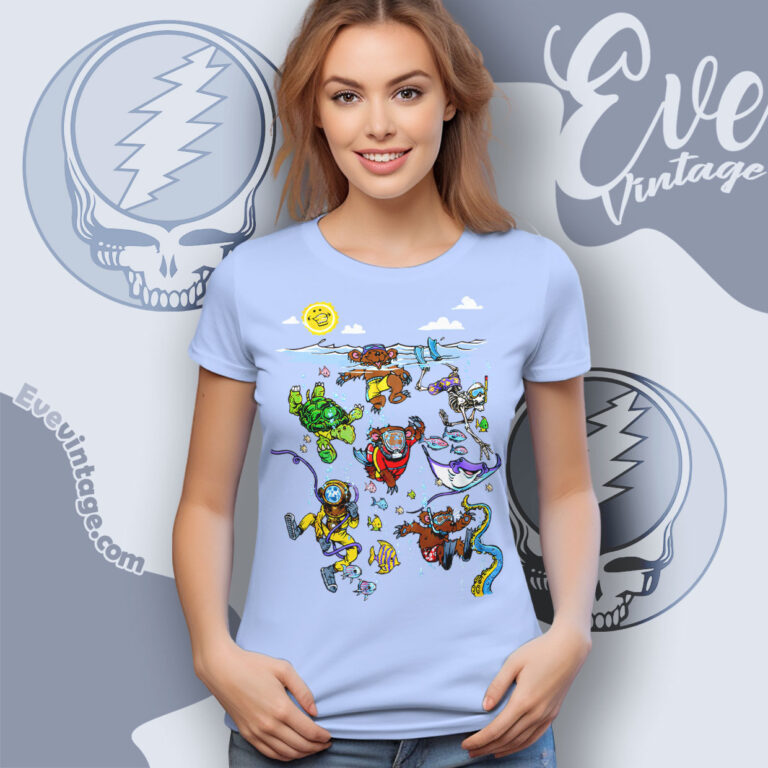 Grateful Dead Sea Swimming Summer Shirt Funny Character Women T Shirt Grateful Dead Sea Swimming Summer Shirt Funny Character Women T Shirt