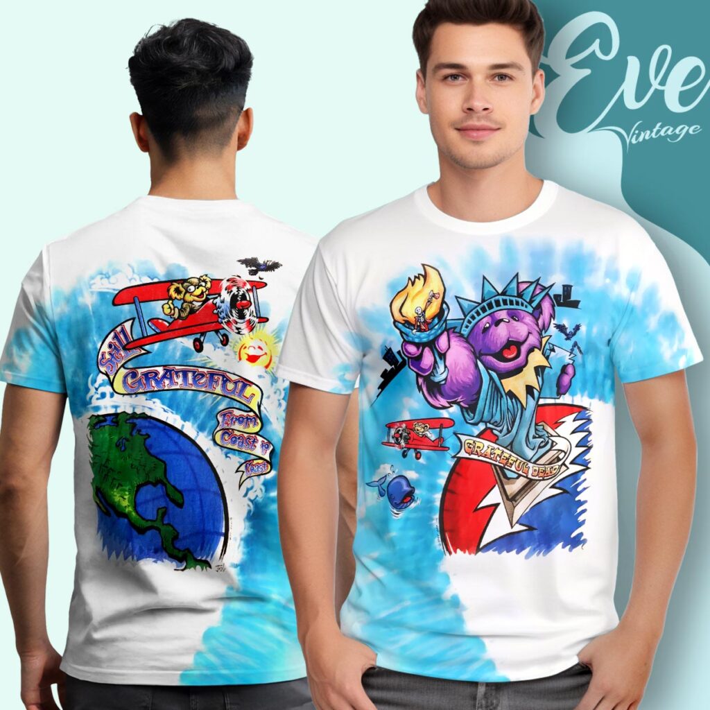 Grateful Dead Statue Of Liberty Bear 1998 Tie-dye Shirt