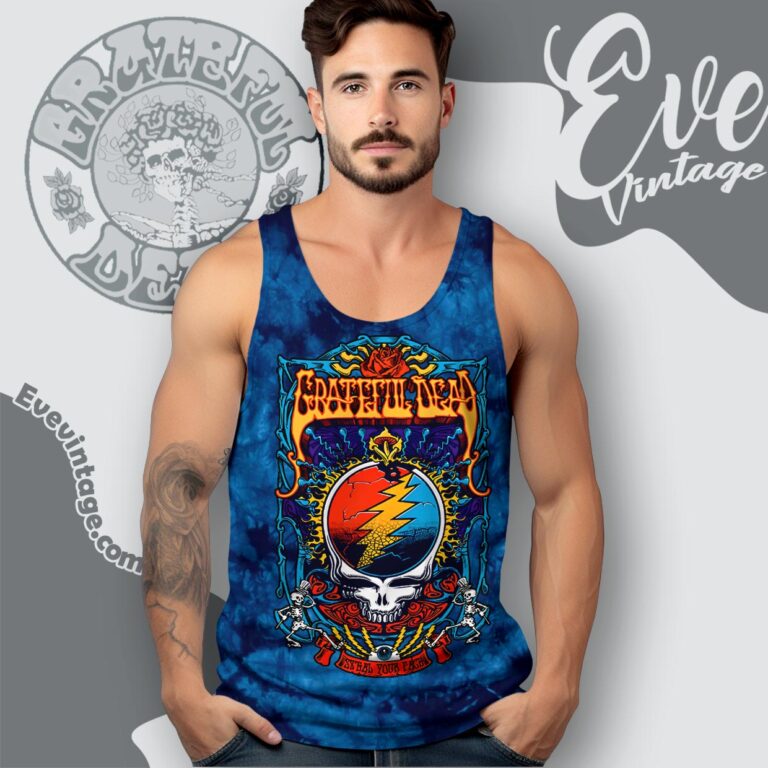 Grateful Dead Steal Your Trippy Tie dye Tank Top Racerback Grateful Dead Steal Your Trippy Tie dye Tank Top Racerback