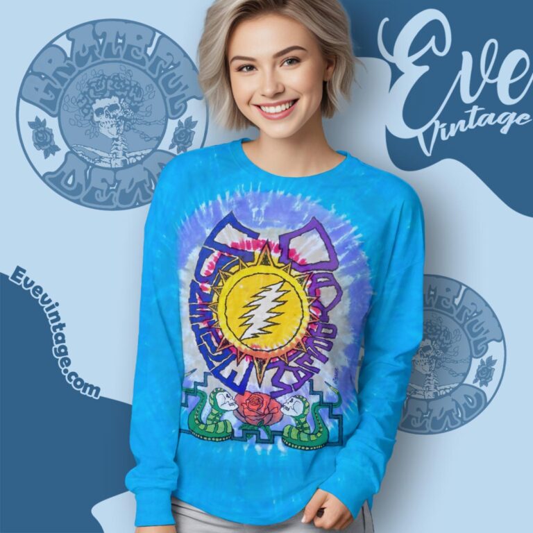 Grateful Dead Summer 1990 Tour Tie dye Shirt Long Sleeve Tee Grateful Dead Summer 1990 Tour Tie dye Shirt Long Sleeve Tee