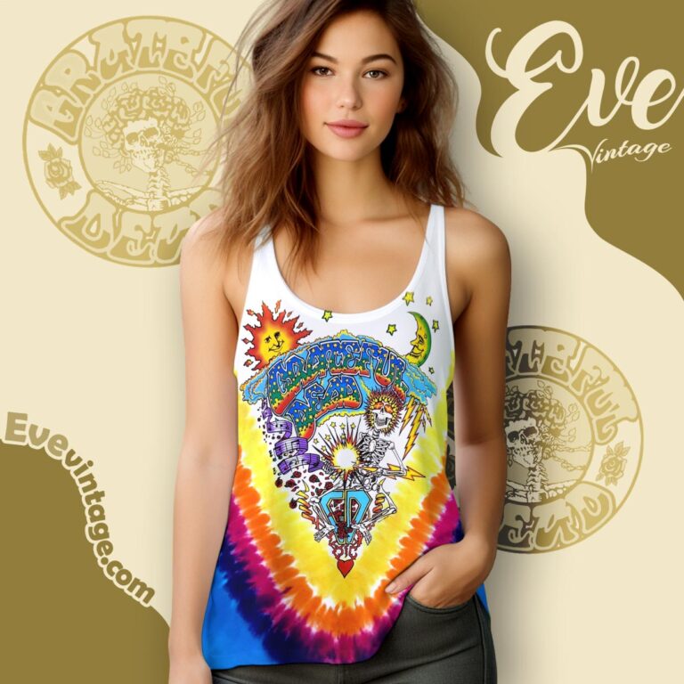 Grateful Dead Summer Tour 1992 Tie dye Tank Top Racerback Grateful Dead Summer Tour 1992 Tie dye Tank Top Racerback
