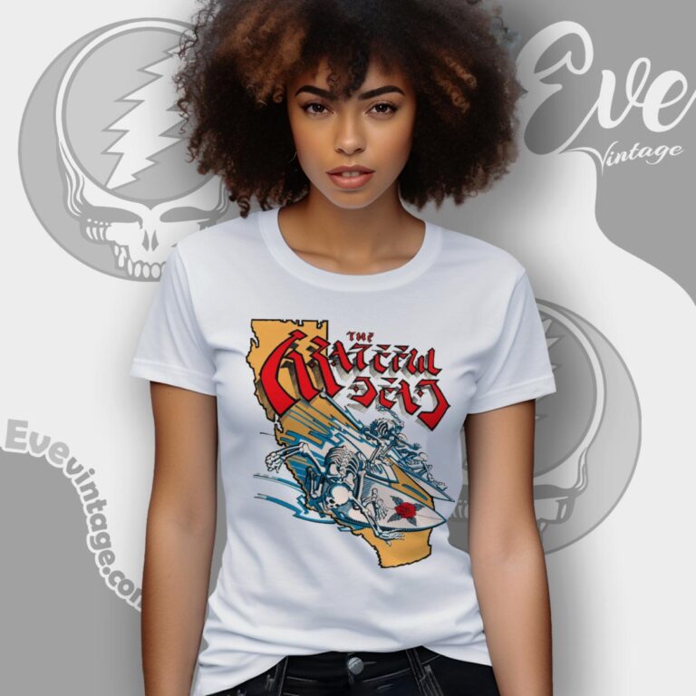 Grateful Dead Surfing Shirt California Tour 1987 Women T Shirt Grateful Dead Surfing Shirt California Tour 1987 Women T Shirt