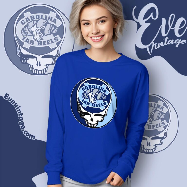 Grateful Dead Tar Heels Steal Your Face Stealie Shirt Long Sleeve Tee Grateful Dead Tar Heels Steal Your Face Stealie Shirt Long Sleeve Tee