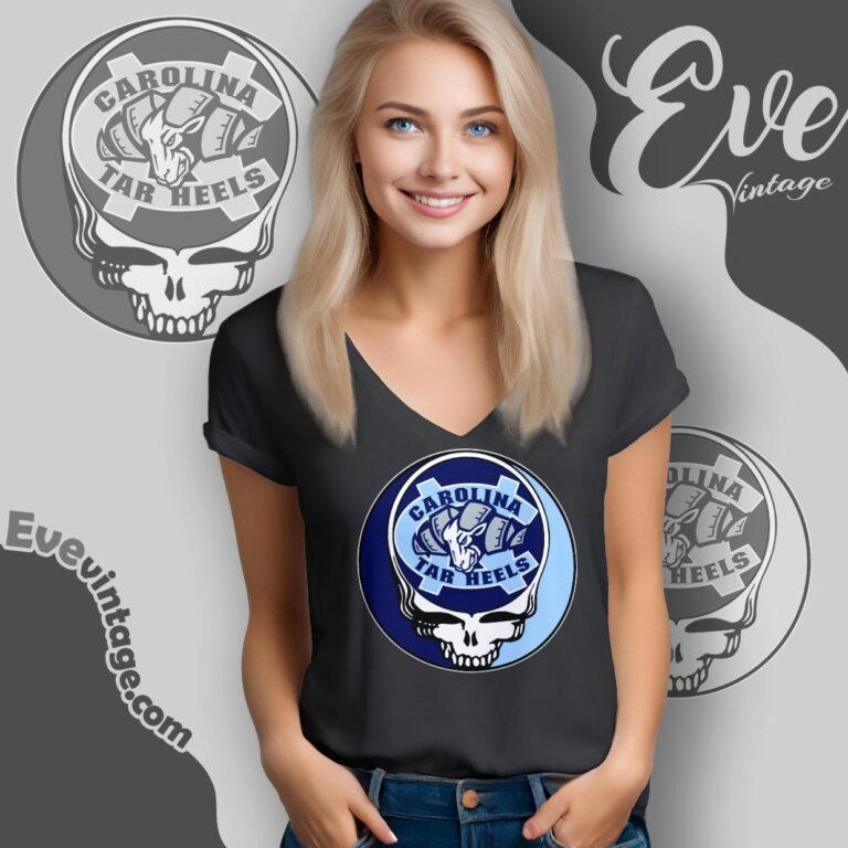 Grateful Dead Tar Heels Steal Your Face Stealie Shirt V Neck TShirt Grateful Dead Tar Heels Steal Your Face Stealie Shirt V Neck TShirt