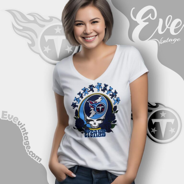 Grateful Dead Tennessee Titans Roses Dancing Bears Shirt V Neck TShirt Grateful Dead Tennessee Titans Roses Dancing Bears Shirt V Neck TShirt