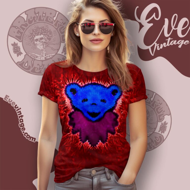 Grateful Dead The Dead Bear Tie dye Women Tshirt Grateful Dead The Dead Bear Tie dye Women Tshirt